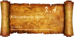 Königsberg Ábel névjegykártya