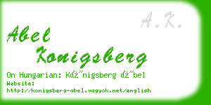 abel konigsberg business card